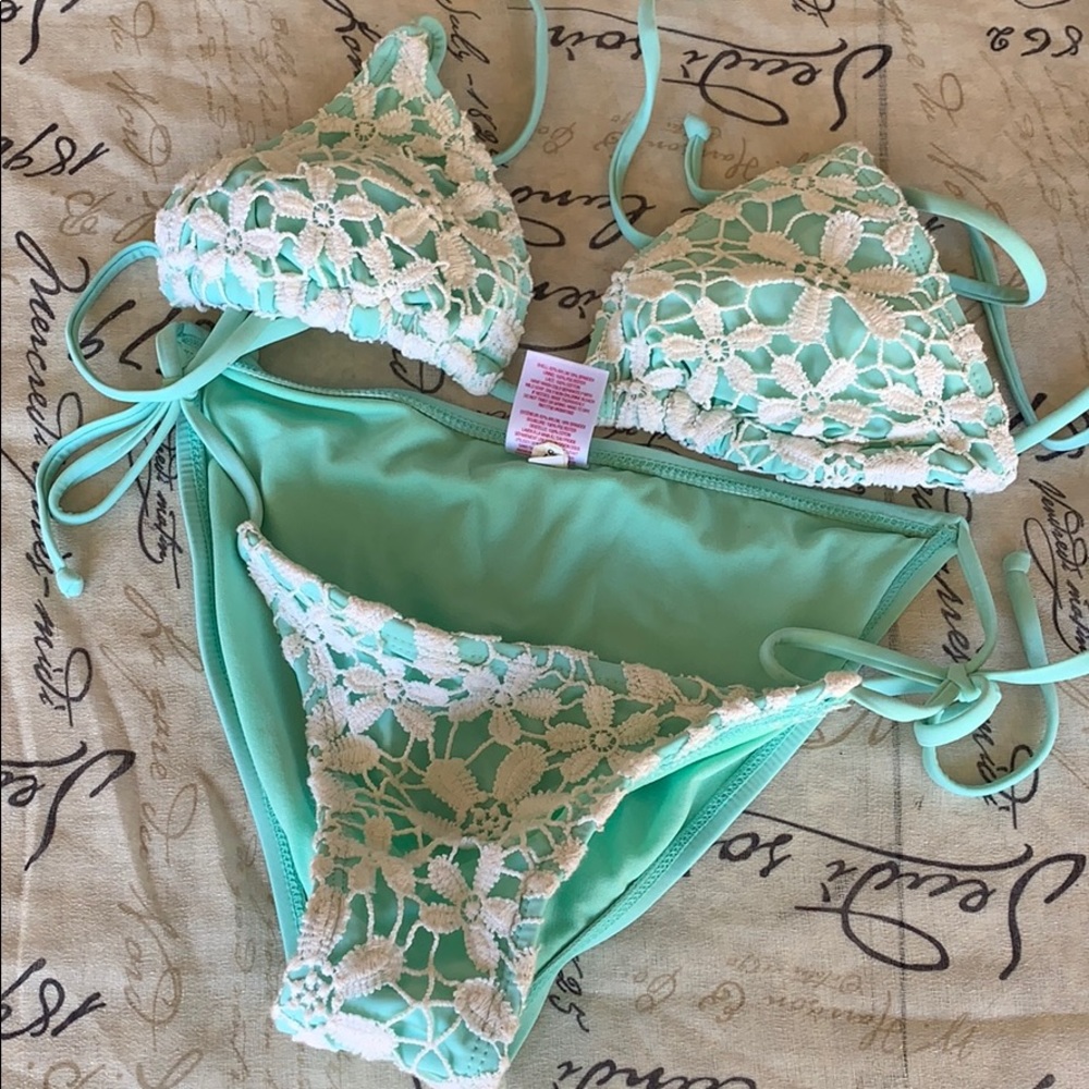 Xhilaration Mint Green Crochet Bikini